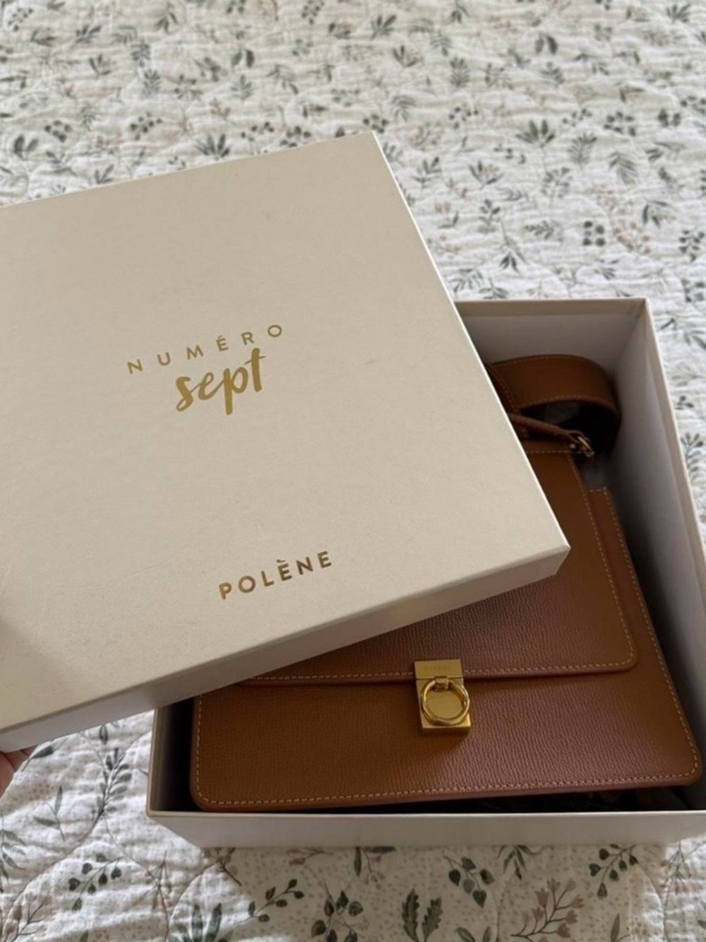 Poléne Numéro Sept in textured Camel.   100% Italian calf leather. - Picture 7 of 12